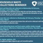 Household waste collections reminder 4 March 2018