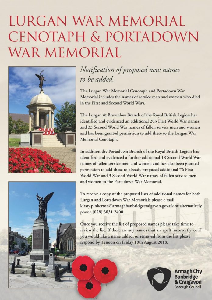 War Mem Addtional Names Advert Lurgan & Portadown RBL - Final-page-001
