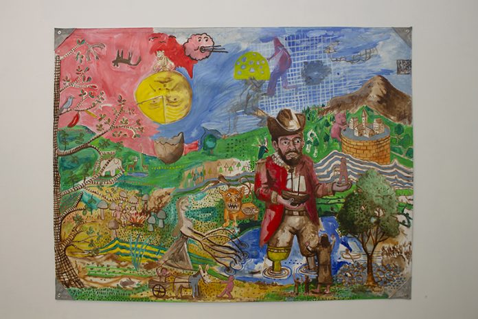 Andrew Pike and Nevan Lahart ‘Cuckooland’ (2018) acrylic on canvas, 152 x 202 cm.