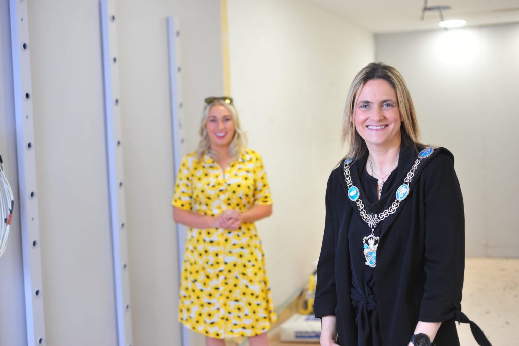 Lord Mayor Councillor Mealla Campbell visits Cara Derry of Crystal Boutique based in Armagh City Centre.