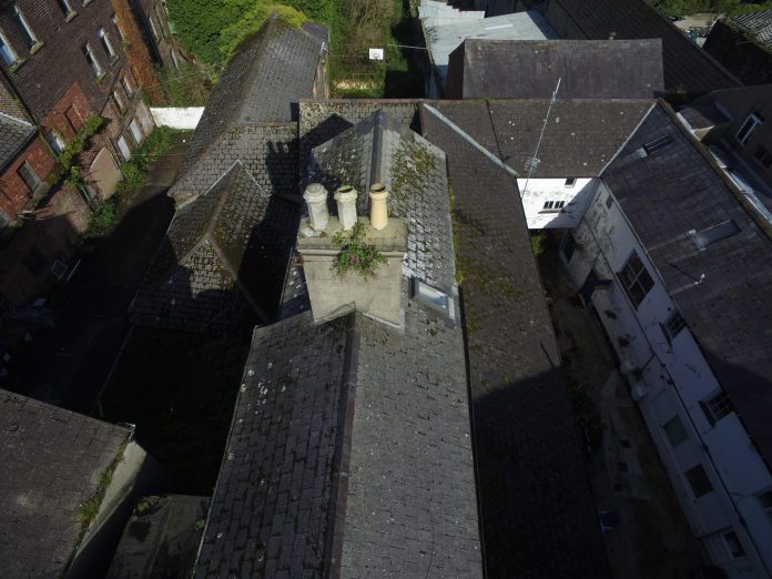 High Street Lurgan rooftop image Lisa Edden talk photo of roofs and chimneys in Lurgan