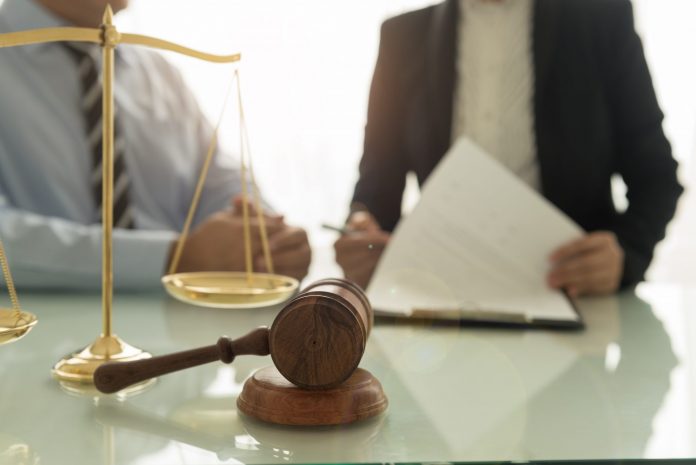 Stock image of judge's gavel and scales