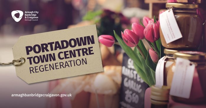 Market stall with pink tulip and jars