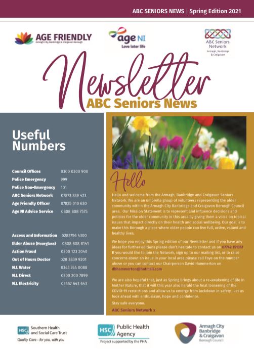 Front cover of ABC Seniors Newsletter
