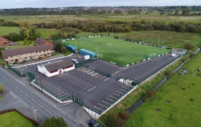 aerial picture of a football pitch