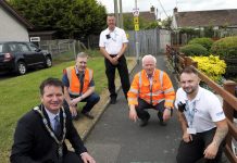 Lord Mayor, Alderman Glenn Barr joins the WISE Enforcement Officers as they patrol the borough, accompanied by officers from the council’s Neighbourhood Environmental Team.