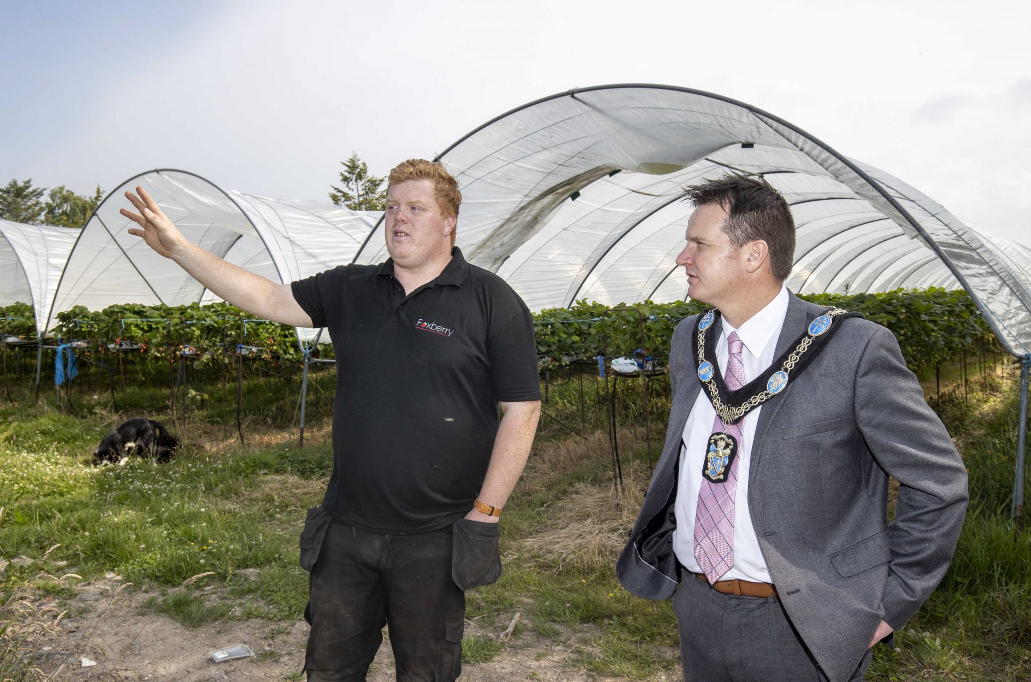 Foxberry Fruit Farm Director Philip Fox and Lord Mayor of Armagh City Banbridge and Craigavon, Alderman Glenn Barr.