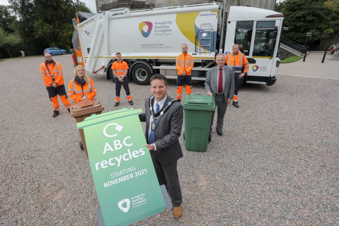 ABC Recycles image of Lord mayor launching fully harmonised kerbside recycling service