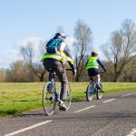 People on bicycles