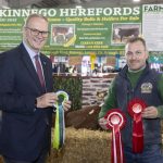 Roger Wilson, (ABC Council Chief Executive) pictured with Ciaran Kerr from Kinnego Herefords, who picked up six prizes in the Hereford classes at this year’s Balmoral show.