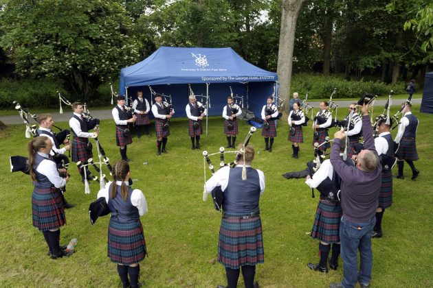 Lurgan Park is filled with the sound of pipes and drums