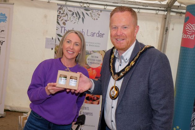 Lord Mayor Councillor Paul Greenfield with Tracey Toner from The Lush Larder who took part in ABC Council’s Food Heartland showcase stand at the 175th Armagh County Show.