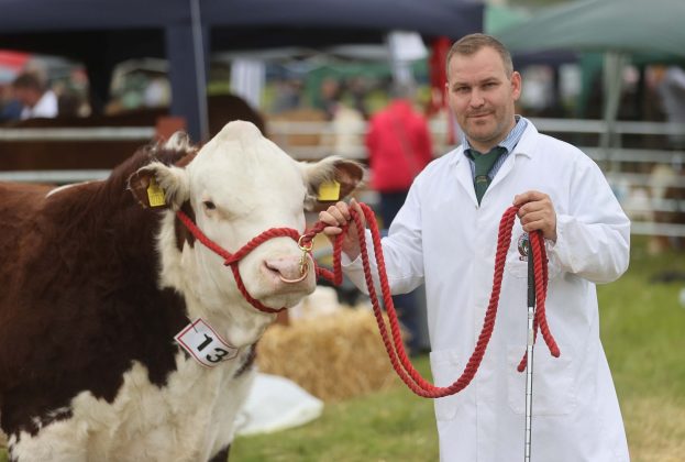 Ciaran Kerr from Kinnego Herefords at the 175th Armagh County Show