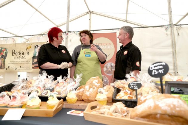 Chef Paula McIntyre with Heather and Damian Gilvary from Heather’s Homemades who took part in ABC Council’s Food Heartland showcase stand at the 175th Armagh County Show.