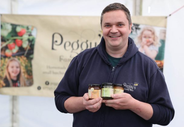 Glenn Black from Peggy’s Family Farm taking part in ABC Council’s Food Heartland Showcase Stand at the 107th Lurgan Show.
