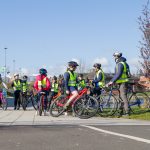 Bikes on a path