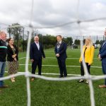 Pictured at Aghacommon’s newly enhanced recreational facilities, Damien Mulholland (Wolfe Tones GAA Club), Emma O’Carroll (ABC Council), Gerry Donnelly (DAERA), Lord Mayor of Armagh City, Banbridge and Craigavon Councillor Paul Greenfield, Roisin McAliskey (SOAR ABC Vice Chair), Councillor Kyle Savage (SOAR ABC Chair).