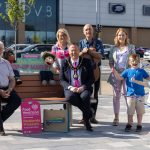 Pictured ahead of Portadown’s Pop Up Market, Lord Mayor of Armagh City, Banbridge and Craigavon, Councillor Paul Greenfield, Adrian Farrell (Portadown Chamber of Commerce) Julie Ann Spence (ABC Council), Kenny Qua (Local musician), Joanne Millar (ABC Council) with Max and Violet McCullough.