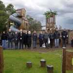 Lord Mayor of Armagh City, Banbridge and Craigavon, Councillor Paul Greenfield pictured alongside contractors, elected members and council officials at the official opening of Oxford Island Play Park this week.