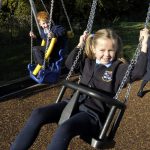 P4 pupils from Abercorn PS enjoying themselves at the new Cline Road Play Park.