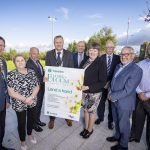 Pictured at this year’s Ulster in Bloom presentation of Awards (L-R) Councillor Martin Kearney (NILGA President); Elsie Parks (Charlestown in Bloom), Dr Michael Wardlow (Translink Chair), Councillor Tim McClelland (Deputy Lord Mayor of Armagh City, Banbridge and Craigavon); John Thompson (Translink), Councillor Frances Burton (NILGA Vice President), Robert Turkington (Charlestown in Bloom), Noel Mitchell and Niall McShane (ABC Council).