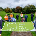 Pictured at the Palace Demesne in Armagh – which won one of the borough’s nine Green Flags this year – are Lord Mayor of Armagh City Banbridge and Craigavon, Councillor Paul Greenfield with council staff Mark Bailie, Steven Gates, Gary Heaney, Rory Johnston, David Mayers, Leanne McShane, Noel Mitchell, and Joel Robinson.