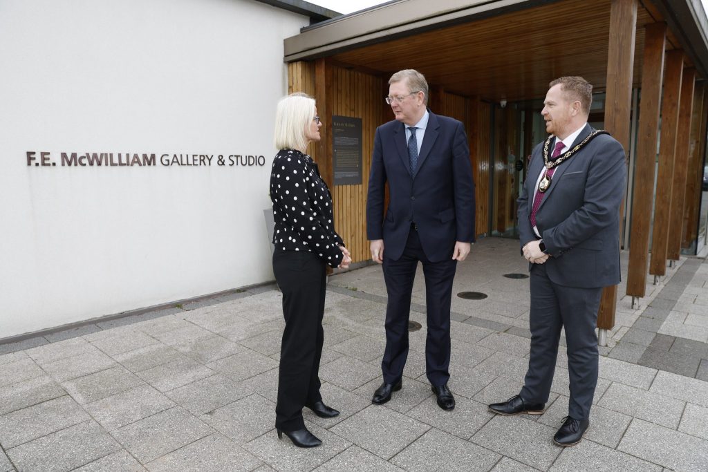 Lord Caine visits F.E. McWilliam Gallery to hear about exciting expansion plans