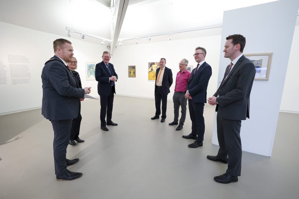 Lord Caine visits F.E. McWilliam Gallery to hear about exciting expansion plans