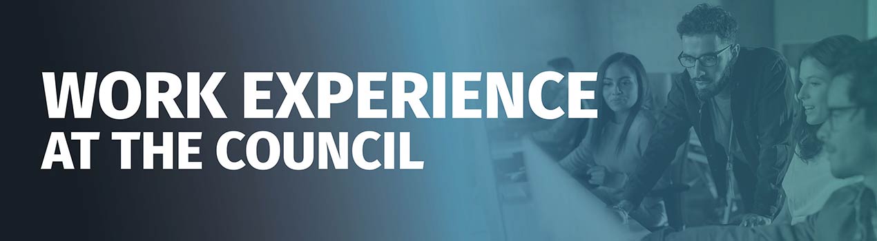 Work experience web page banner image of people at work