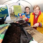 Participants on the Green Gym Project pictured potting seeds in Edenvilla Park’s polytunnel.