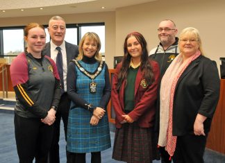 Civic Reception for winning girls football team from St Ronan's College Lurgan
