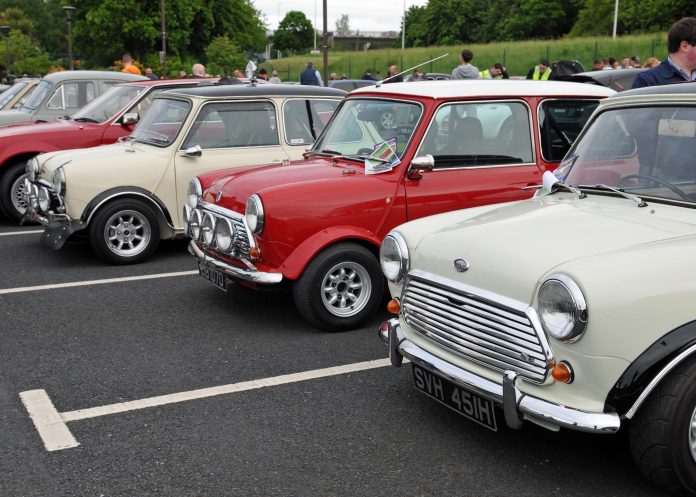 A row of small cars.