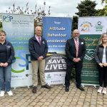 Members of the Armagh Banbridge and Craigavon Road Safety Committee Gwen Bartley, Secretary ABC RS Committee, Clive Bowles, Chairperson ABC RS Committee, David Jackson, Chairman Road Safe NI, Monicia Heaney, Co-Ordinator The Road Ahead Support Group