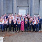 Lord Mayor, Alderman Margaret Tinsley was accompanied by Alderman Paul Greenfield, Cllr Tim McClelland and Cllr Ian Wilson in welcoming members of Glenn LOL 255, Gideons Chosen Few LOL 21 and Creevy Crown and Bible Defenders LOL 120 to a Civic Reception at The Palace, Armagh to mark their 200th Anniversaries. All three lodges are members of Loughbrickland District LOL No 10.