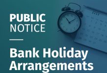 Bank holiday arrangements