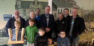 Deputy Lord Mayor of Armagh City, Banbridge and Craigavon Borough, Cllr Kyle Savage pictured with those who took part in the Grandads and Grandlads programme at Millenium Court.