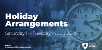 Holiday arrangements for council services and facilities 11 to 14 July 2026