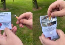 One of the ashtray pouches available free from ABC Council.
