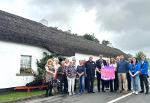 Lord Mayor Alderman Stephen Moutray pictured with Colin, Cristine, and their son Robert Winter, Joanne McElmeel, Trade Liaison Officer at ABC Council, alongside representatives from 22 local tourism providers during a successful familiarisation visit to Dan Winter’s Cottage.