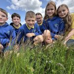 Pupils from St Mary’s PS pictured at their environmental survey.