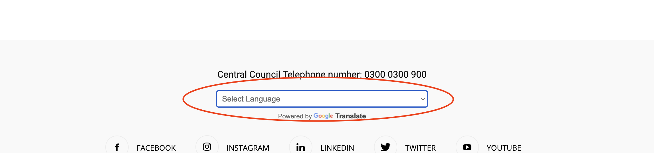languages drop down