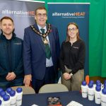 Lord Mayor Alderman Stephen Moutray with staff from local business Alternative Heat at the Banbridge Job Fair, held on Thursday 23 October.