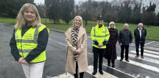 Pictured at the filming of the video are Gwen Bartley - ABC PCSP, Stephanie Rock - ABC Age Friendly, Constable Cassells - PSNI, Claire McCartan and David Hammerton - ABC Seniors Network and Ken Irwin - HGV Driving Instructor.