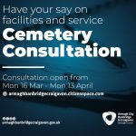 Four week consultation on cemeteries across ABC Borough A notice informing public about consultation into cemeteries.