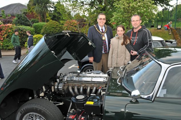 Lord Mayor, Alderman Stephen Moutray chose this 1971 E-Type Jaguar owned by Jamie Sloan and daughter Emma, for an award