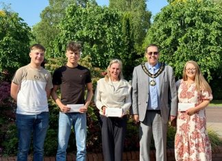 Well done to Lord Mayor’s Ulster-Scots Arts Bursary awardees Small group of people standing outside