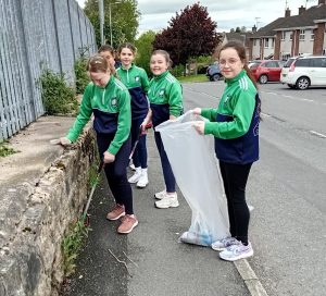 : Pupils of St Patrick’s PS in Armagh carry out regular litter picks as part of the Adopt a Street scheme.
