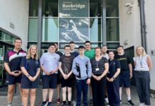 Donard School’s Class of 2026 discover leisure opportunities in Banbridge A group of people standing in front of Banbridge Leisure Centre