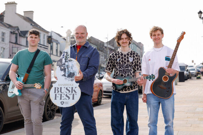 L-R-Daniel Coulter, local musician, Ralph McClean, BBC Radio Presenter, Páidí Muldoon and Luke Bell, local musicians.