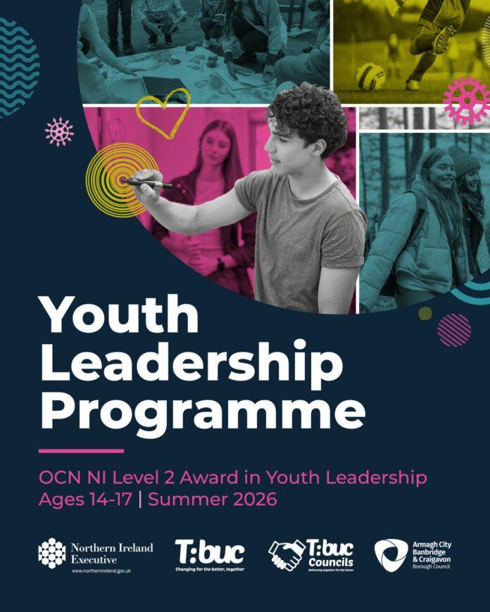 Image of a young man writing with text saying Youth Leadership Programme